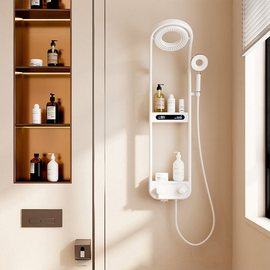 Kit de douche sans robinetterie avec barre réglable chrome + douchette +  flexible Blyth GoodHome